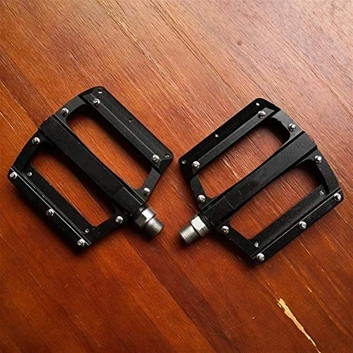 Mountain Bike Pedal : Bicycle Pedals, Mountain Bike Pedals Slip-resistant Flat Platforms MTB BMX Road Bicycle CNC Aluminum Alloy 3 Bearings Bicycle Pedals for Road MTB Bikes (Color : Black)