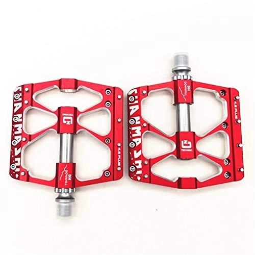 Mountain Bike Pedal : Bicycle pedals, mountain bike pedals Ultralight DH MTB BMX 3 Bearing Platform Bicycle Pedal Aluminium Alloy Road Bike Pedals Suitable for general mountain bikes, road bikes, c ( Color : Red )