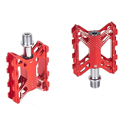 Mountain Bike Pedal : Bicycle Pedals Mountain Bike, Wide Platform And Strong Grip, 9 / 16" Mountain Bike Pedals, for Track And Field Bikes, Unicycles, City Bikes, Red