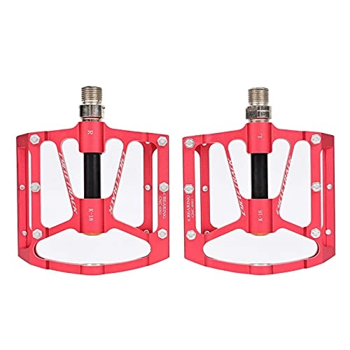 Mountain Bike Pedal : Bicycle Pedals, Mountain Cycling Wide Platform Pedals Bike Pedals Aluminum Anti-Slip Durable Sealed Bearing Axle for Mountain Bike Road Bicycle 2 Pcs- red