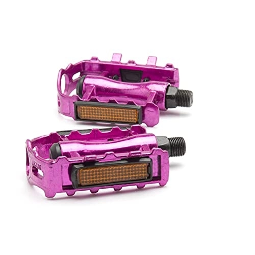 Mountain Bike Pedal : Bicycle Pedals Mountain Road Durable Ultra-Light Nylon Rust-Proof Fiber Road Bike Bearing Pedals Aluminum Alloy Bicycle Pedals (Color : Pink)