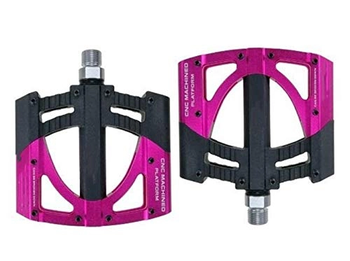 Mountain Bike Pedal : Bicycle pedals MTB Bike Platform 3 Bearings Road Bike Pedals Ultralight Mountain Bicycle Pedal Accessories Suitable for road and street bicycles (Color : Pink)