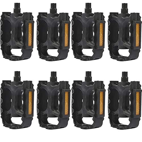 Mountain Bike Pedal : Bicycle Pedals, MTB Pedals Mountain Bike Pedals Fit 9 / 16 Sealed Bearing Pedals Strong Plastic Reflective Bike Pedal for Cycling (4)