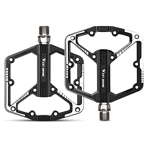 Mountain Bike Pedal : Bicycle Pedals, MTB Pedals with 3 Sealed Bearings, 9 / 16 Inch Lightweight Aluminium Bicycle Pedals, Non-Slip Bicycle Pedals Set for Mountain Bike, Road Bike, E-Bike, City Bike