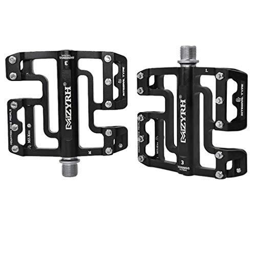 Mountain Bike Pedal : Bicycle Pedals Non-Slip Mountain Bike Pedals Aluminum Alloy Pedals 3 Bearings Bike Pedals Ultra Sealed Bearings Platform for 9 / 16 MTB BMX Road Bike Cycle, Black