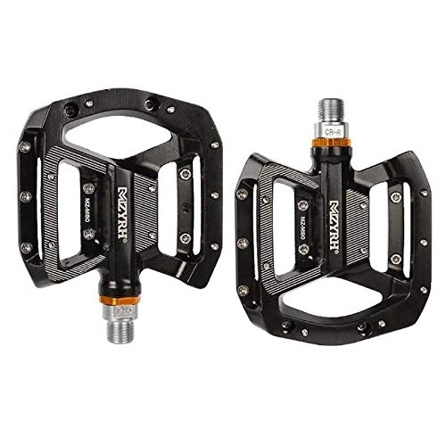 Mountain Bike Pedal : Bicycle Pedals Platform Aluminum Alloy Mountain Road Bike Bearing Pedals Riding Bike Accessories Mountain MTB Bike Pedal (Color : Black)