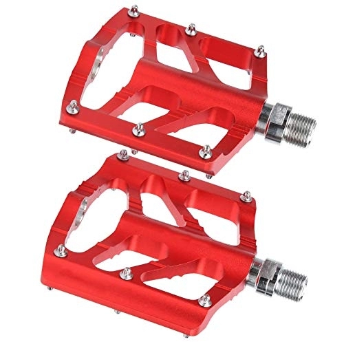 Mountain Bike Pedal : Bicycle Pedals, Red Aluminum Alloy Bike Accessory Bike Pedals for Mountain Bike for Road Bike