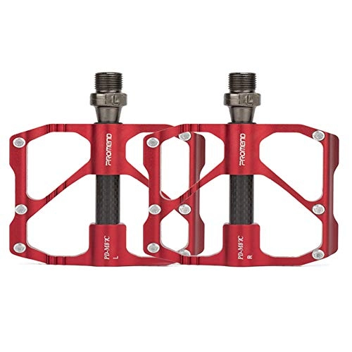 Mountain Bike Pedal : Bicycle Pedals Road Bike Bicycle Pedals Mountain Bike Super Light Flat Pedal Trekking Pedals Wide Platform Pedal With Good Lubricating Effect For Mountain Bikes 87c red, free size