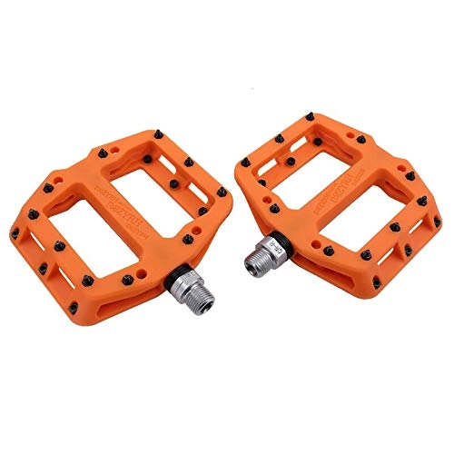 Mountain Bike Pedal : Bicycle Pedals Ultralight Pedal Plastic Pedals Bearing Mountain Bike MTB BMX Pedals Bicicleta Accessories (orange)