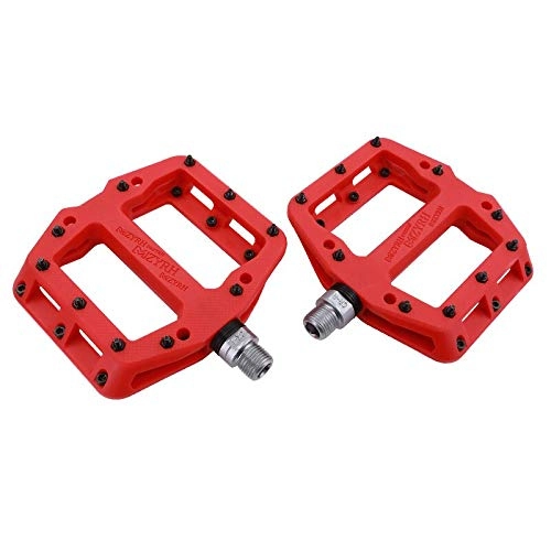 Mountain Bike Pedal : Bicycle Pedals Ultralight Pedal Plastic Pedals Bearing Mountain Bike MTB BMX Pedals Bicicleta Accessories (Red)