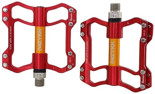 Mountain Bike Pedal : Bicycle Pedals Universal Cycling Footpegs Pair Of Aluminum Non-Slip Mountain Bike Pedals Accessories (Color : Red, Size : Free size)