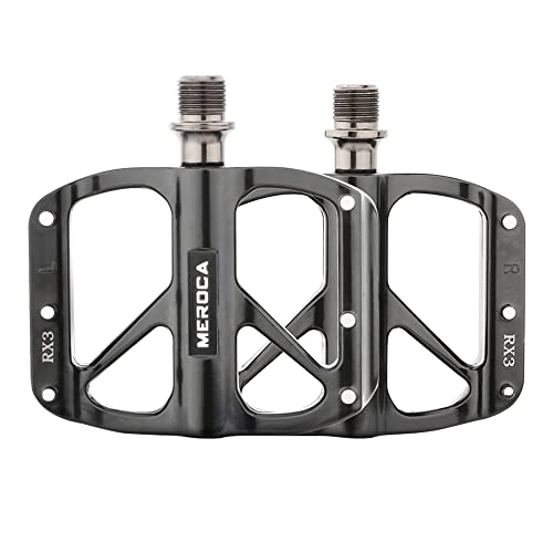 Mountain Bike Pedal : Bicycle pedals, wide platform pedal made of ultralight aluminium alloy, metal bicycle pedals for mountain bike, road bike, downhill, BMX, trekking with large platform, bike pedals 9 / 16 inch axle
