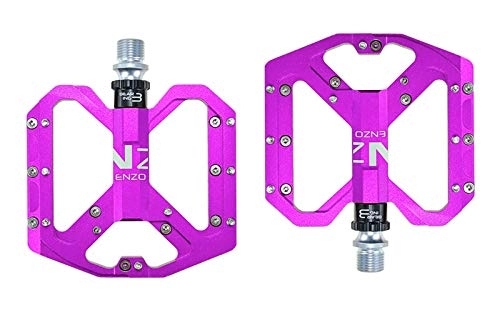 Mountain Bike Pedal : Bicycle Pedals With Reflector Waterproof Anti-slip Bicycle Pedals, For Road Bike Mountain Bike, Universal Bicycle Accessories (Color : Purple)