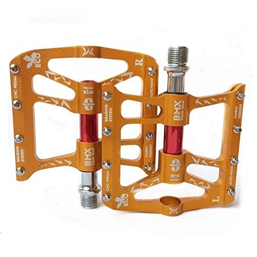 Mountain Bike Pedal : Bicycle Peeling Pedal Mountain Bike Universal Aluminum Alloy Pedals Ultralight Durable (Color : Yellow)