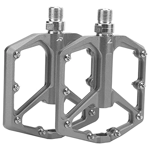Mountain Bike Pedal : Bicycle Platform Flat Pedals, Aluminium Alloy 1 Pair Mountain Bike Pedals for Outdoor for Bicycle(Titanium)