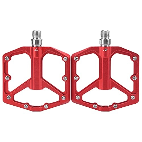 Mountain Bike Pedal : Bicycle Platform Flat Pedals, Platform Flat Pedals Mountain Bike Pedals Aluminium Alloy Special Hollow Design for Outdoor for Bicycle(red)