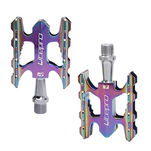 Mountain Bike Pedal : BIGGYS Bike Pedals DU Ultra Lightweight Bearing Bicycle Pedals Aluminum Alloy Non-slip Flat Pedals Great for Mountain Road Folding Bike 9 / 16