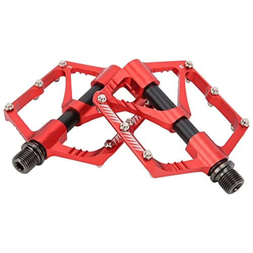 Mountain Bike Pedal : Bike 3 Bearing Pedal, Portable Mountain Bike Bearing Pedal 6 Anti Slip Cleats CNC Machining Easy To Install for Recreational Vehicle(red)