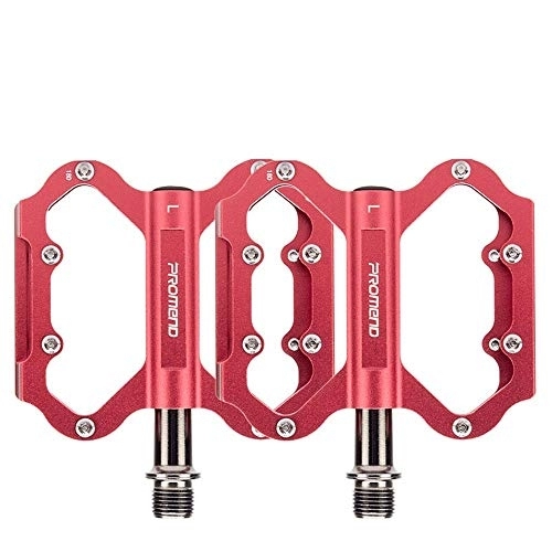 Mountain Bike Pedal : Bike Accessories Mountain Bike Pedals Aluminum Alloy Bearing Pedal Mountain Bike Bicycle Pedal Bicycle Bicycle Accessories Lightweight Bicycle Platform Flat Pedals ( Color : Red , Size : One size )