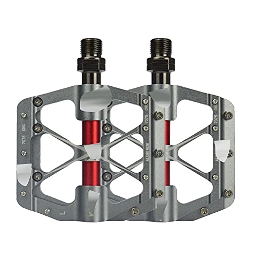Mountain Bike Pedal : Bike Bicycle Pedals 1 Pair Anti Slip Bicycle Pedal MTB Mountain Road Bike Ball Pedal Platform Footboard Bicycle Parts Accessories Aluminum Alloy (Color : Grey)