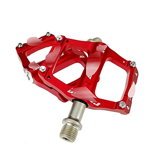 Mountain Bike Pedal : Bike Bicycle Pedals 1 Pair CNC Aluminum Alloy Bicycle Pedal Platform Road Bike Pedals Ultralight MTB 3 Bearings Bicycle Pedal Aluminum Alloy (Color : Red)