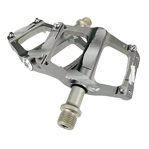 Mountain Bike Pedal : Bike Bicycle Pedals Aluminum Alloy Bicycle Pedal Platform Road Bike Pedals Ultralight MTB 3 Bearings Non-slip Bicycle Pedal Cycling Parts Aluminum Alloy (Color : Gray)