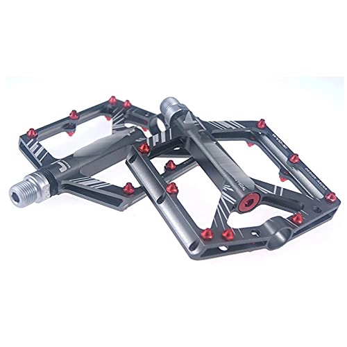 Mountain Bike Pedal : Bike Bicycle Pedals Bicycle Pedal 4 Bearings Mountain Bike Footrest Big Flat Treat Pedals Alu MTB Ultralight 306g Cycling 9 / 16 BMX Part Aluminum Alloy (Color : 1 pair gray)