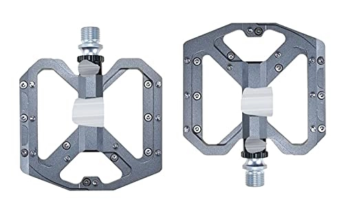 Mountain Bike Pedal : Bike Bicycle Pedals Flat Foot Ultralight Mountain Bike Pedals MTB Aluminum Sealed 3 Bearing Anti-Slip Bicycle Pedals Bicycle Parts Aluminum Alloy (Color : Gray)