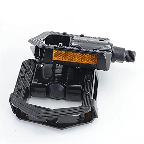 Mountain Bike Pedal : Bike Bicycle Pedals Folding Bicycle Pedals MTB Mountain Bike Pedal Aluminum Folded 2 DU Bearing with Reflector Anti-Slip Bicycle Parts F265 Aluminum Alloy (Color : Black)