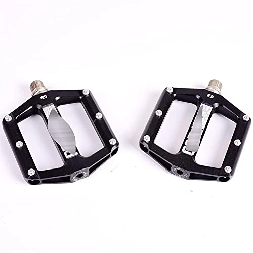 Mountain Bike Pedal : Bike Bicycle Pedals Mountain Bike Bicycle Pedals Cycling Aluminium Alloy Flat XC TR AM FR DH KOOZER PD50 3 Bearings Aluminum Alloy (Color : Black)