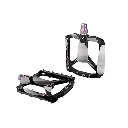Mountain Bike Pedal : Bike Bicycle Pedals Ultralight Bicycle Pedal All CNC Mtb DH XC Mountain Bike Pedal L7U Material +DU Bearing Aluminum Pedals Aluminum Alloy (Color : Black)