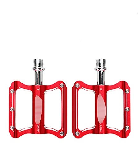 Mountain Bike Pedal : Bike Bicycle Pedals Ultralight Pedal CNC MTB Mountain Bike Racing Bicycle Pedals Big Foot Anti-slip Road Bike Sealed Bearing Pedals Bicycle Parts Aluminum Alloy (Color : Red)