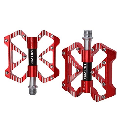 Mountain Bike Pedal : Bike Cycling Pedals Aluminum Alloy Pedals Spindle Universal Cycling 3 Bearings Ultra Sealed Bearings Platform for 9 / 16 MTB BMX Road Mountain Bike Cycle, Red