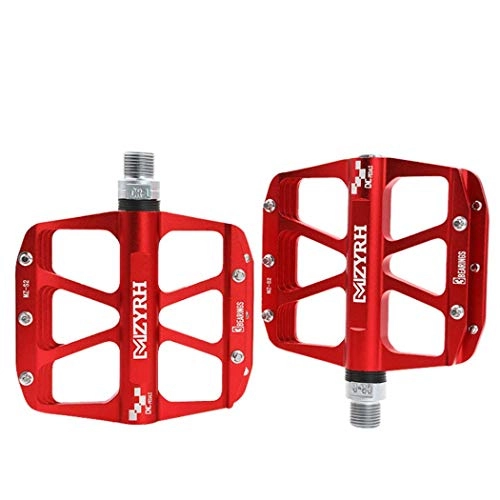 Mountain Bike Pedal : Bike Cycling Pedals Aluminum Alloy Pedals Universal Pedals 3 Bearings Ultra Sealed Bearings Platform for 9 / 16 MTB BMX Road Mountain Bike Cycle, Red