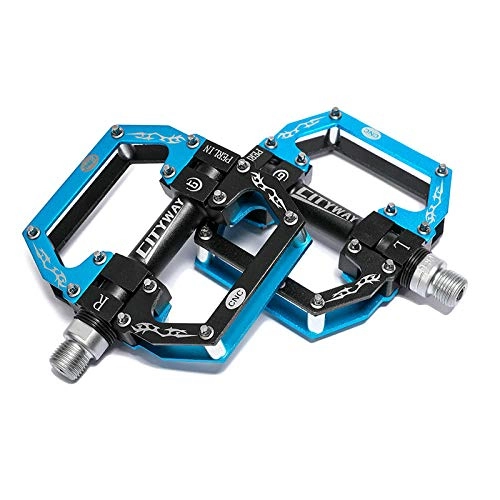 Mountain Bike Pedal : Bike Cycling Pedals Lightweight Aluminum Alloy, Mountain bike bearing pedals dead fly pedal-black blue