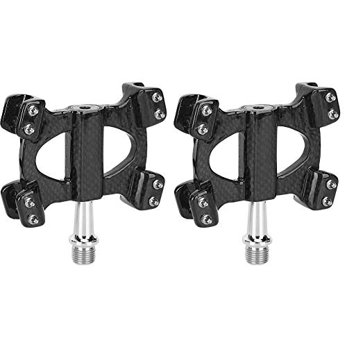 Mountain Bike Pedal : Bike Pedal 1 Pair Carbon Fiber Mountain Bicyle Pedal Adjustable Bicycle Bearing Pedal for Road Folding Bicycle Cycling Accessory Replacement(3K bright light)