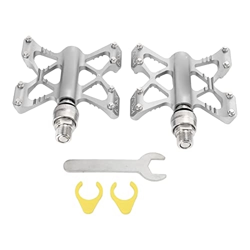 Mountain Bike Pedal : Bike Pedal, 1 Pair Litepro K5 Bicycle Quick Release Pedals Aluminum Alloy Bike Bearing Pedals for Road Mountain Folding Bikes(SILVER)