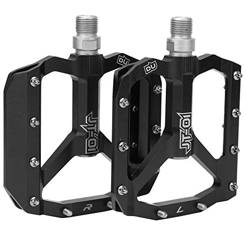 Mountain Bike Pedal : Bike Pedal, Aluminum 6061 T6 Bicycle Pedals Large Area Applied Force, More Comfort / More Efficient for Road Mountain BMX MTB Bike(black)
