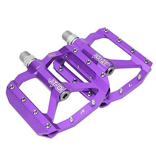Mountain Bike Pedal : Bike Pedal, Aluminum 6061 T6 Bicycle Pedals Large Area Applied Force, More Comfort / More Efficient for Road Mountain BMX MTB Bike(purple)