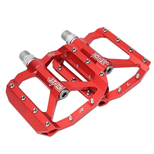 Mountain Bike Pedal : Bike Pedal, Aluminum 6061 T6 Bicycle Pedals Large Area Applied Force, More Comfort / More Efficient for Road Mountain BMX MTB Bike(red)