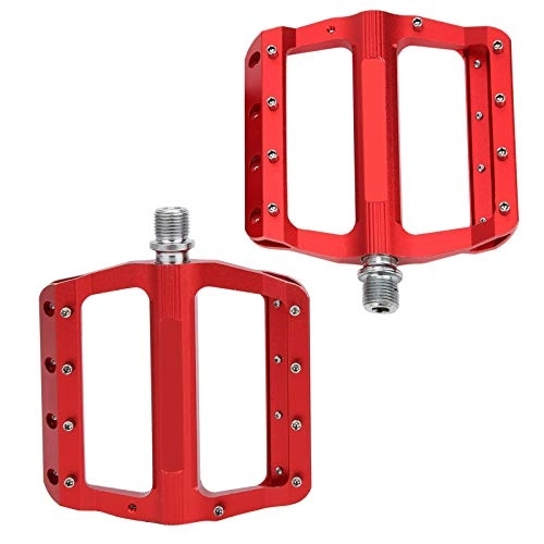 Mountain Bike Pedal : Bike Pedal Aluminum Alloy Bicycle Pedal Non‑Slip Mountain Bike Pedals with Cleats Lightweight Flat Bicycle Pedal Sets (red)