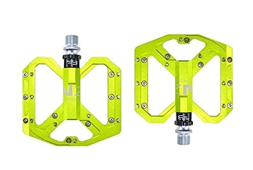 Mountain Bike Pedal : Bike Pedal Bike Pedals MTB Road 3 Sealed Bearings Bicycle Pedals Mountain Bike Pedals Wide Platform Mountain Bike Pedals (Color : Green)