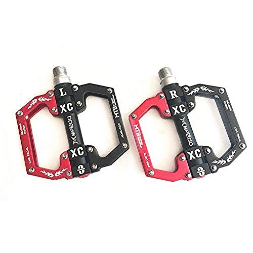 Mountain Bike Pedal : Bike Pedal CNC for BikingMountain bike wide and comfortable bearing pedals flat Palin pedals non-slip pedals universal pedal dust pedals CNC multi-color pedals, red, blue