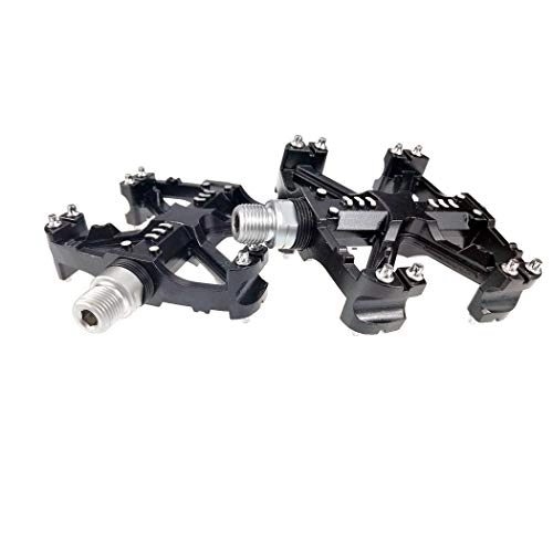 Mountain Bike Pedal : Bike Pedal, Machined Aluminum Alloy Body 9 / 16 Screw Thread Spindle, 3Pcs Sealed Bearings, Cycling Bicycle Pedals black