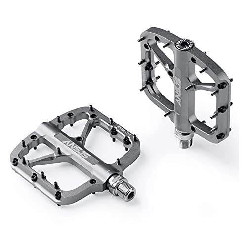 Mountain Bike Pedal : Bike Pedal Mountain Bike Pedals Platform Bicycle Flat Alloy Pedals 9 / 16" Sealed Bearings Pedals Non-Slip Alloy Flat Pedals Mountain Bike Pedals (Color : A012 Tit)