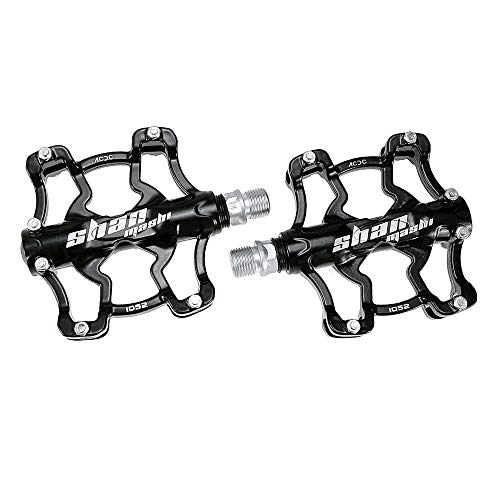 Mountain Bike Pedal : Bike Pedal Mountain Bike Pedals Wide Anti-skid Pedals Light Magnesium Alloy Bicycle Pedals for BMX MTB Road Bicycle for Mountain Bike Road Vehicles and Folding ( Color : Black , Size : One size )