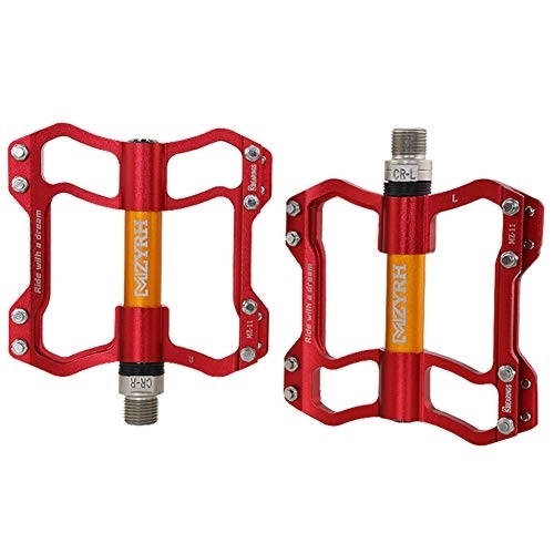 Mountain Bike Pedal : Bike Pedal Set Mountain Bike Pedals Flat Pedals Mtb Durable And Non-slip Aluminum Alloy Trekking Pedals Bike Accessories For Mtb Bmx And Bicycles red, free size