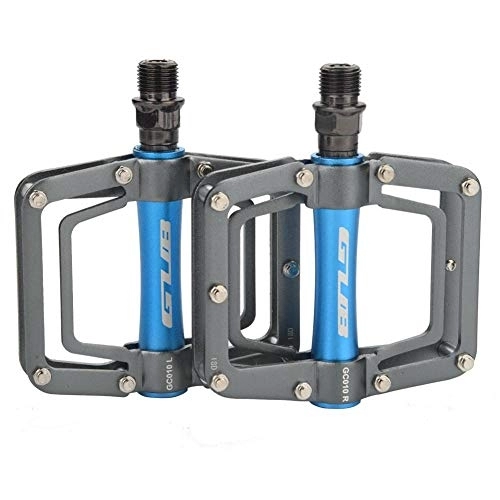 Mountain Bike Pedal : Bike Pedals, 1 Pair Aluminum Alloy Flat Cycling Pedals for Mountain Bicycle Accessory with Sealed Bearing System(4.4 * 3.8inch) (Titanium blue)
