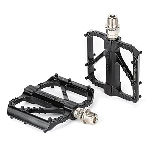 Mountain Bike Pedal : Bike Pedals 1 Pair Bicycle Pedal Aluminum Alloy Bearing for Mountain Road MTB Bike Cycling Tools Easy to Operate (Color : Black, Size : 10.5x9.1x1.8cm)