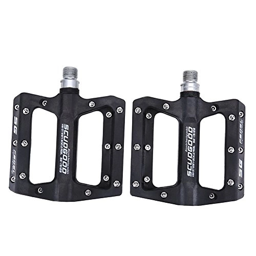 Mountain Bike Pedal : Bike Pedals，1 Pair Mountain Bike Moutain Road Bicycle Nylon Light Pedals Replacement Accessory(Black)